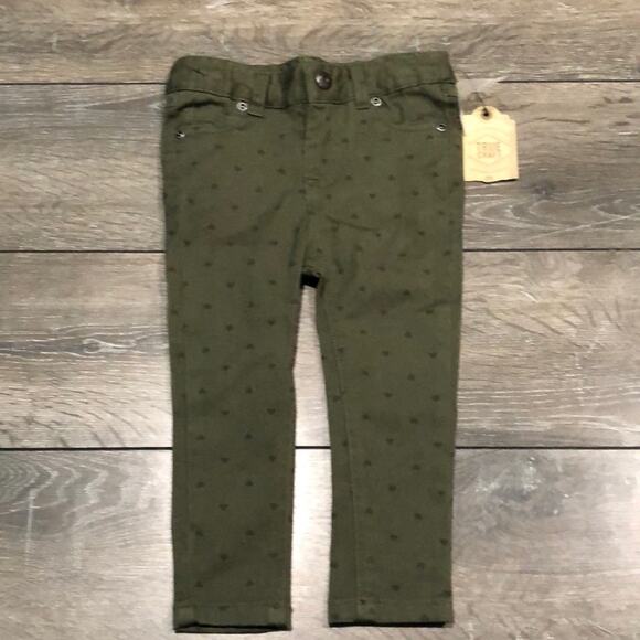 True Craft Green Heart Print Pants Baby Girls 18m - Picture 1 of 4